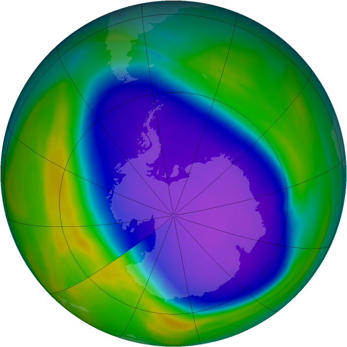 Antarctic ozone map for 04 October 2006
